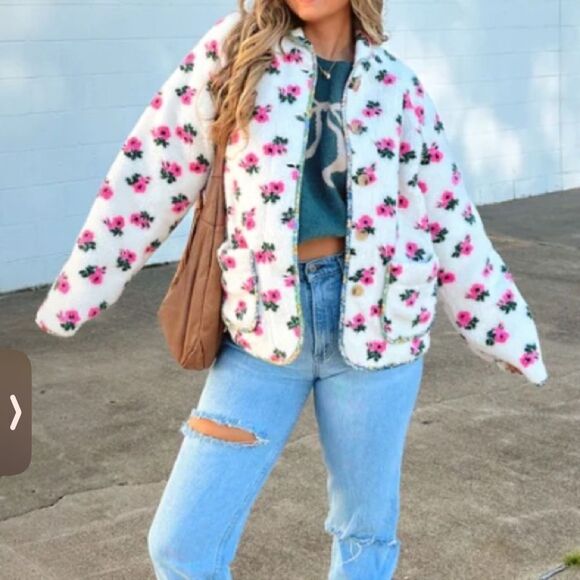 NWT MABLE Anthropologie Sherpa coat - Picture 3 of 9